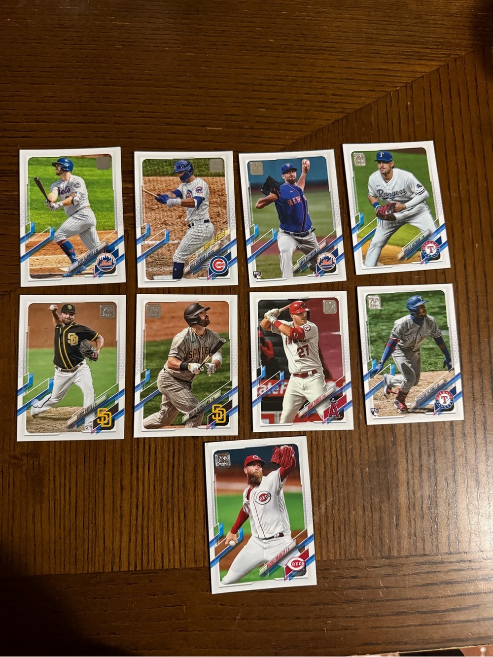 Topps Baseball Cards - White, Green, Blue Accents